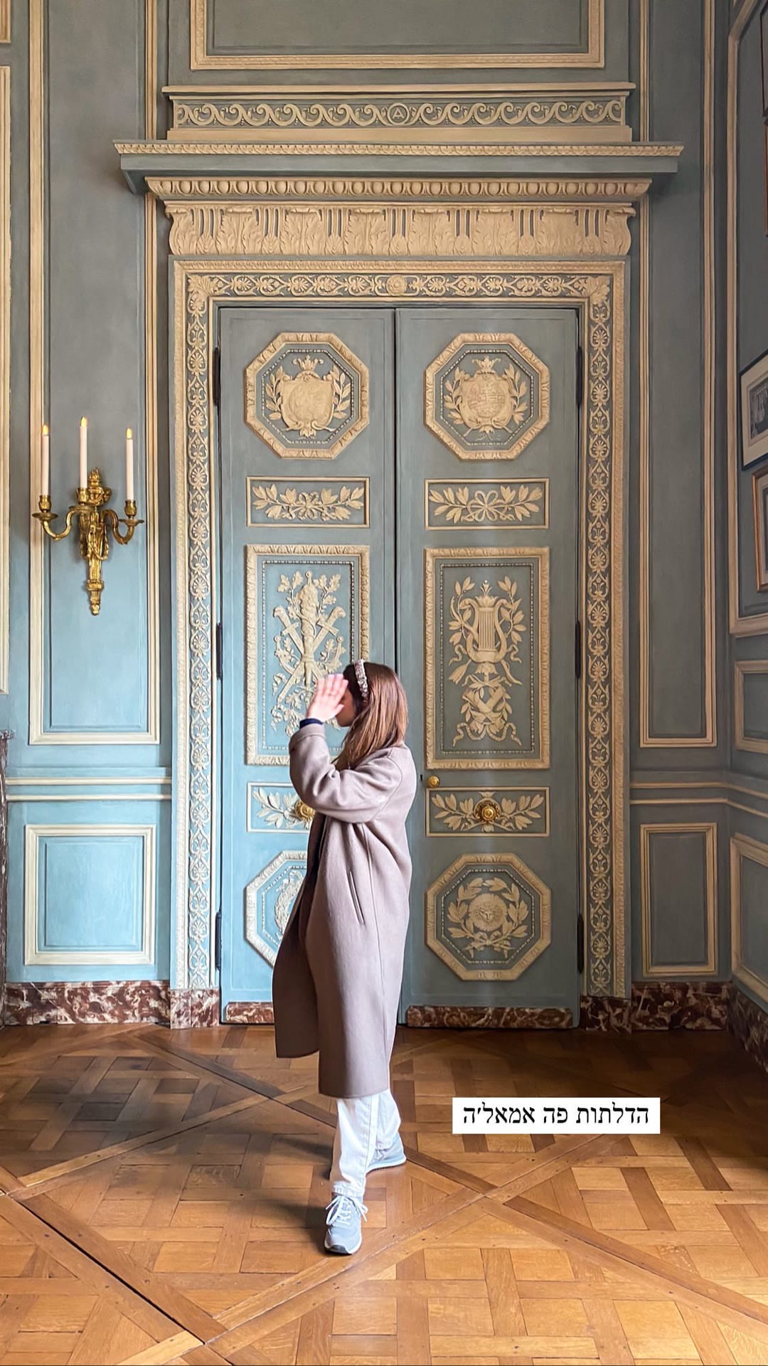 Blue salon doors at a Paris museum