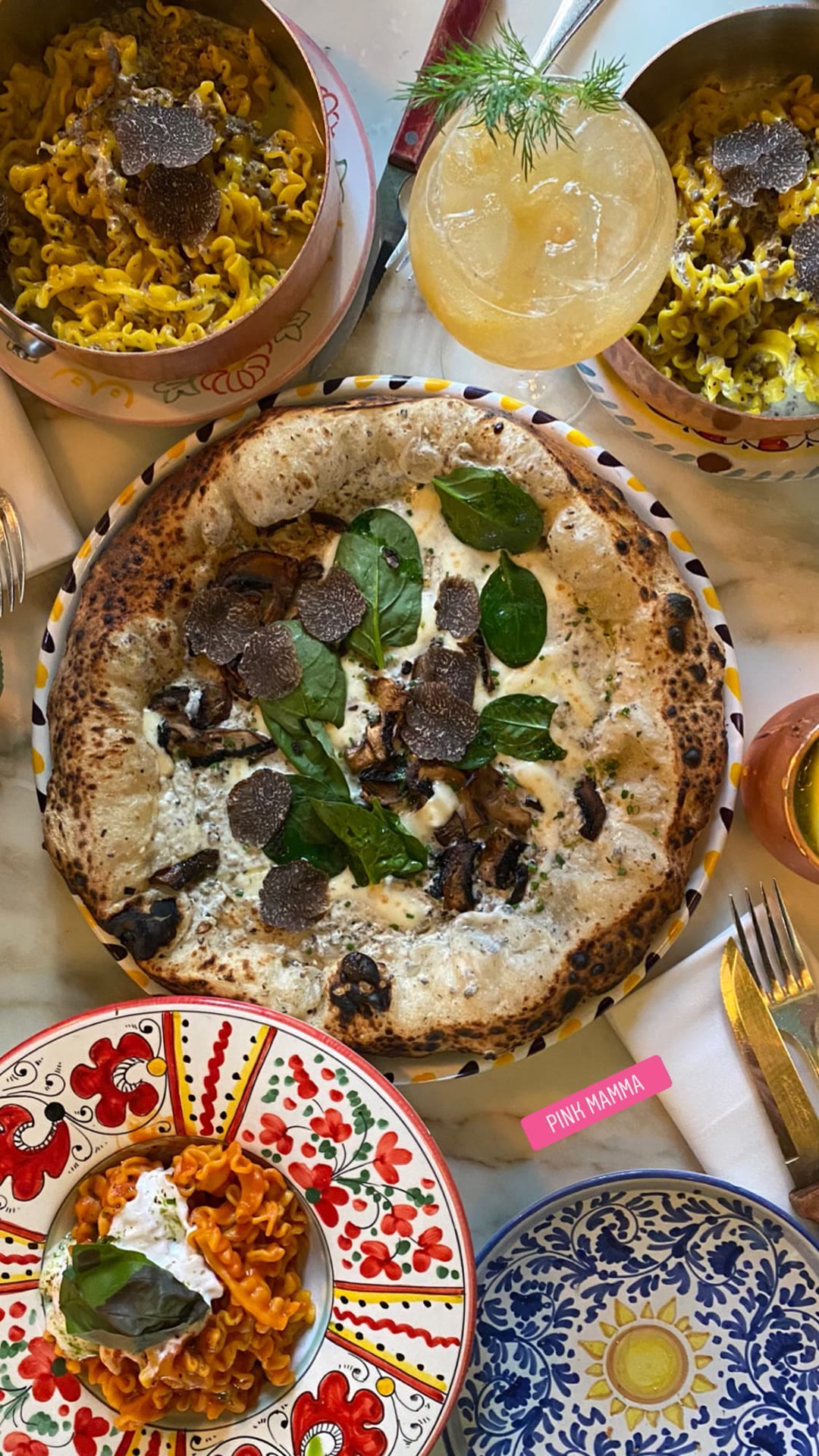 Pink Mamma, Paris — truffle pasta & pizza