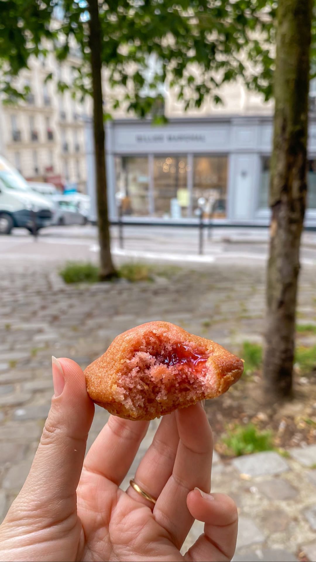 Jam-filled madeleine in Montmartre