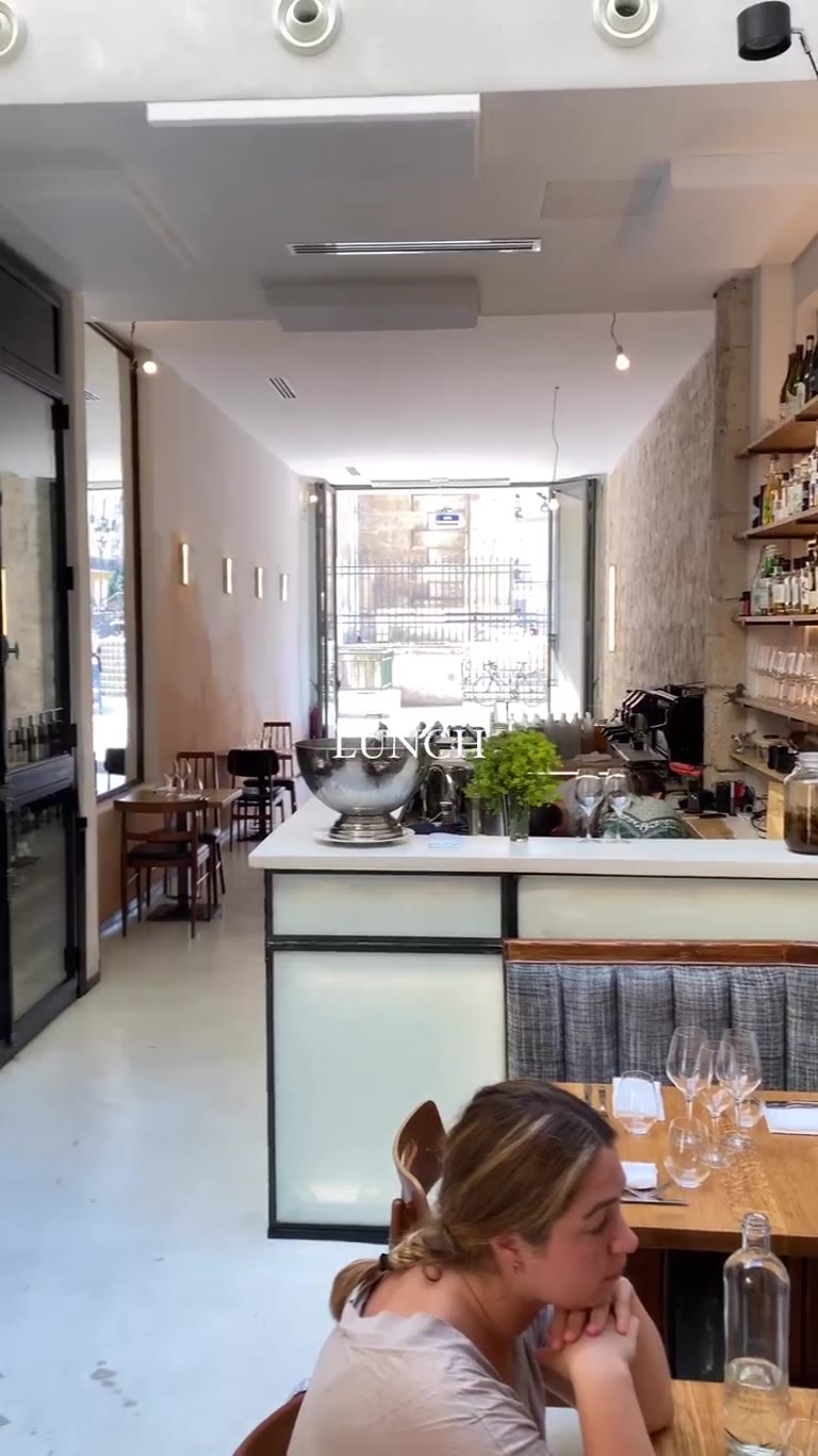 Lunch at a light-filled Paris restaurant