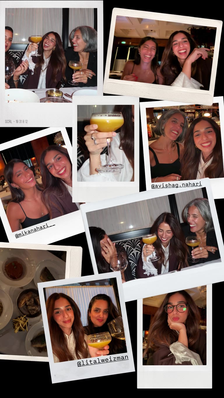 Girls' dinner out — polaroid collage