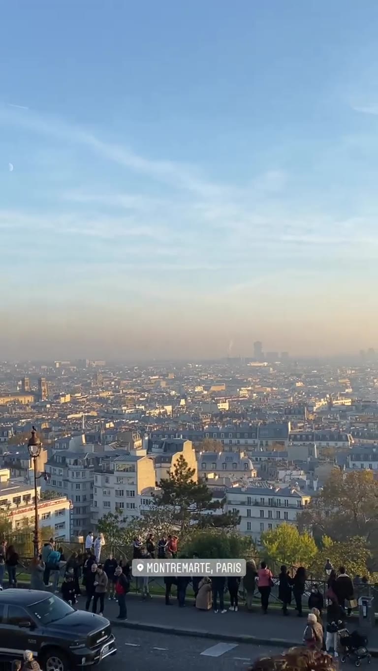 Sunset view over Paris from Montmartre