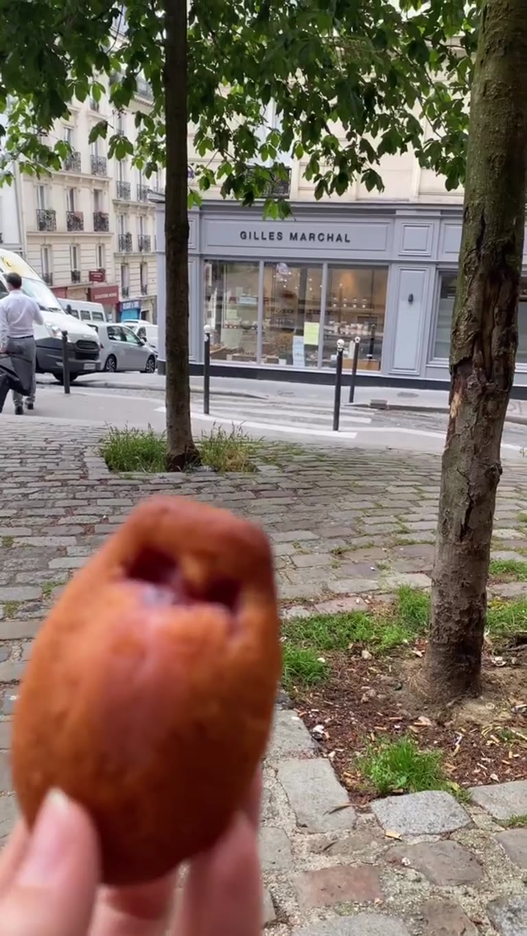 Raspberry madeleine at Gilles Marchal, Montmartre