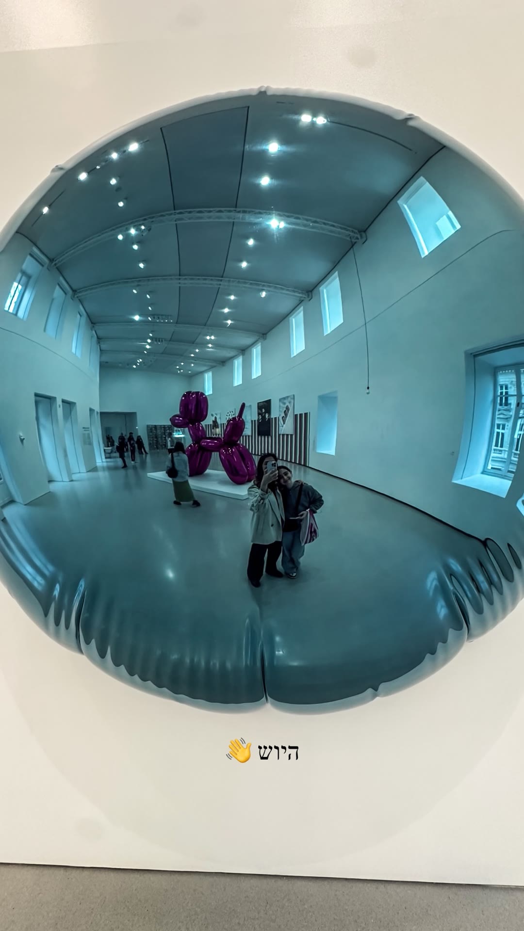 Jeff Koons balloon dog at a Paris museum