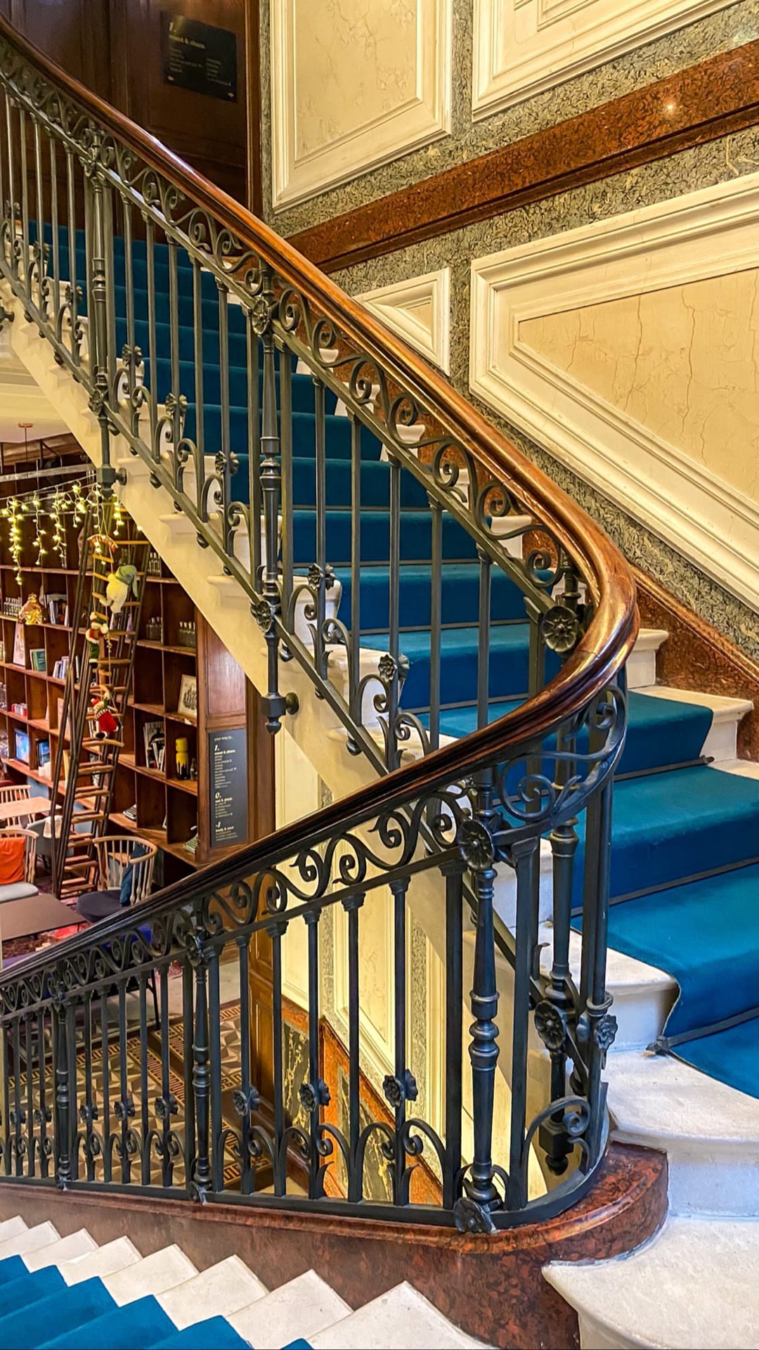 Grand staircase in a Paris hotel-restaurant