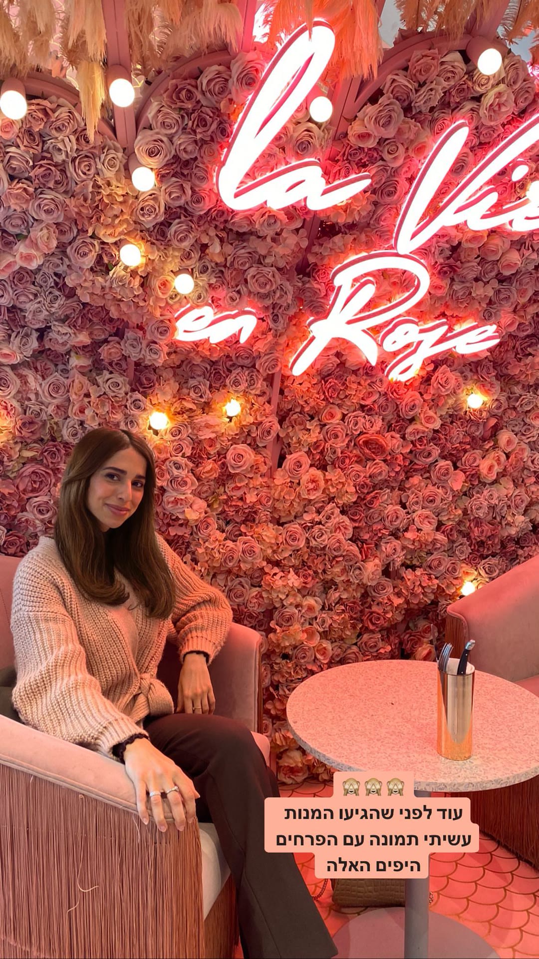 La Vie en Rose – pink flower wall café