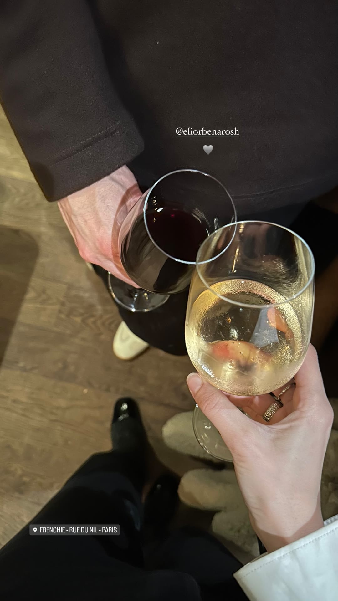 Wine toast at Frenchie, rue du Nil, Paris