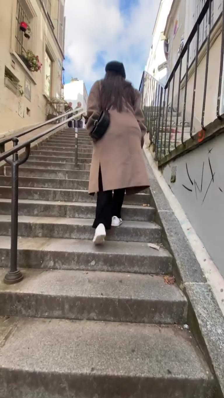 Climbing the Montmartre stairs