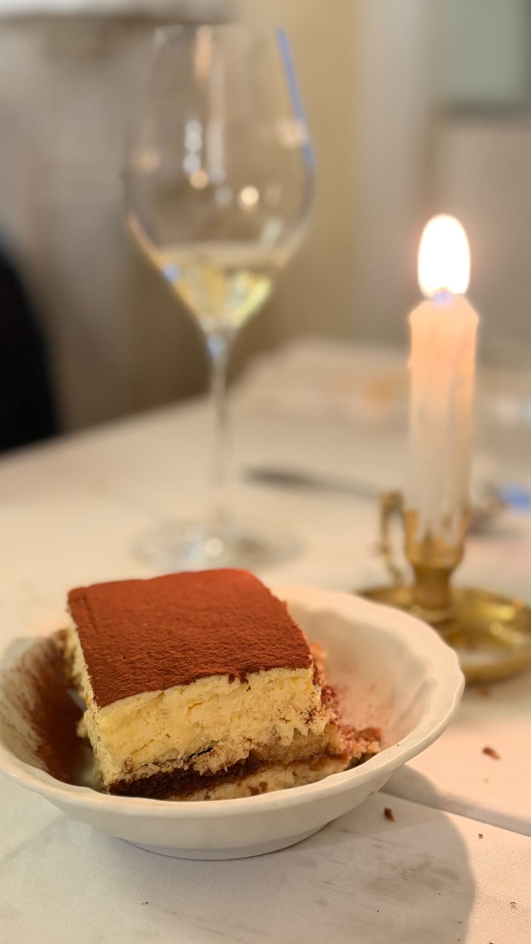 Tiramisu by candlelight