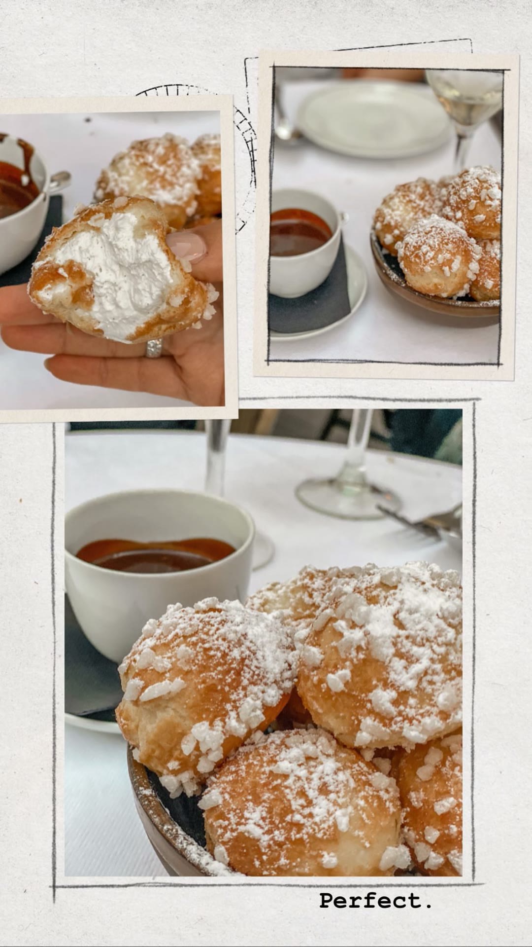 Profiteroles with hot chocolate sauce