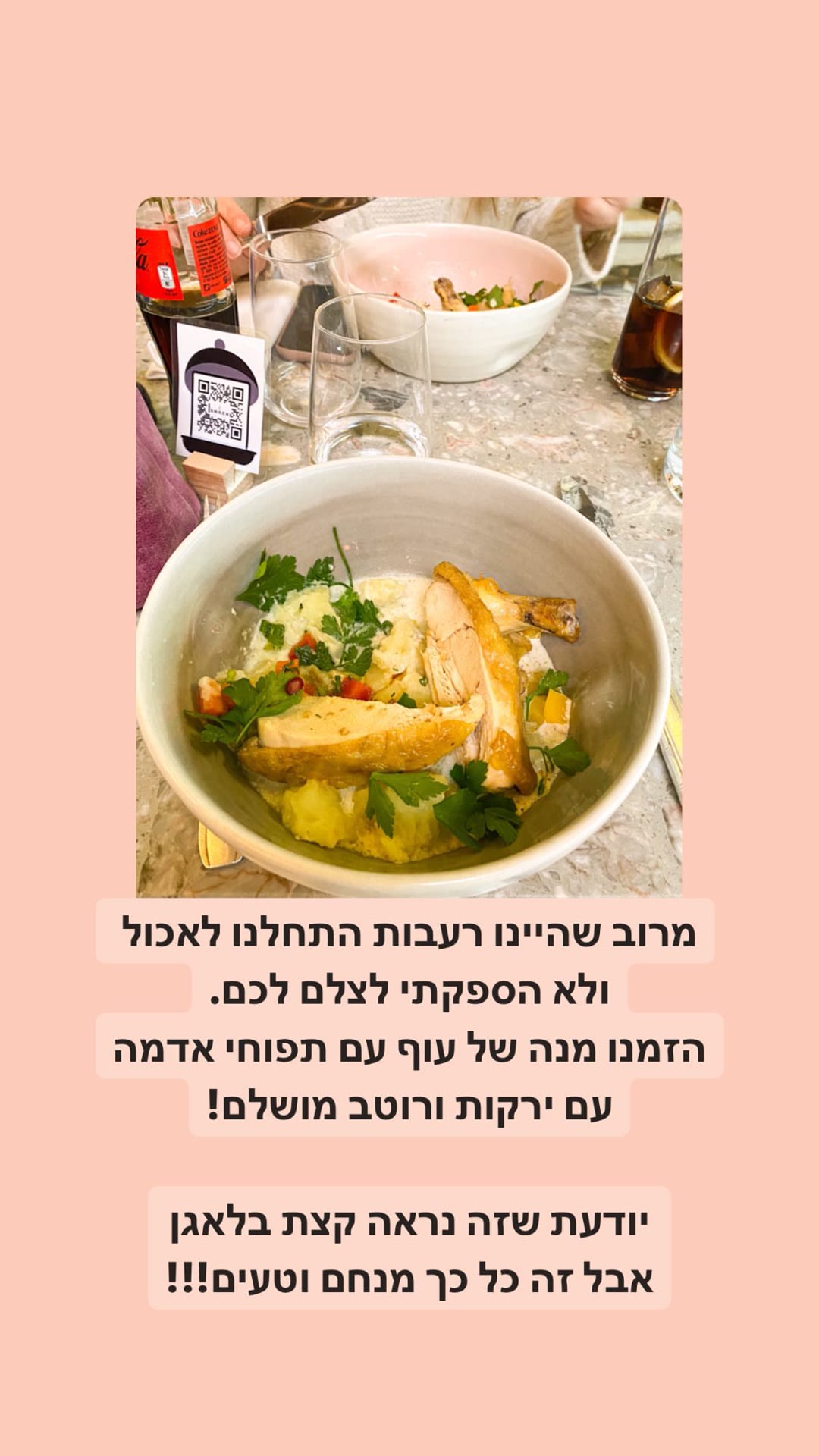 מנת עוף עם תפוחי אדמה ורוטב מושלם
