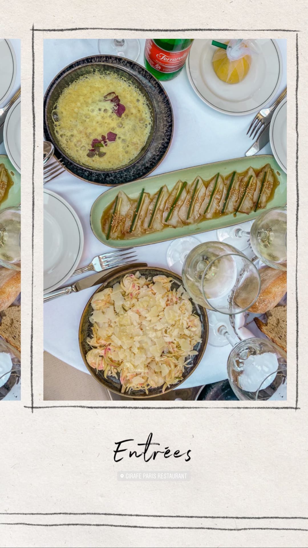 Entrées at Girafe, Paris