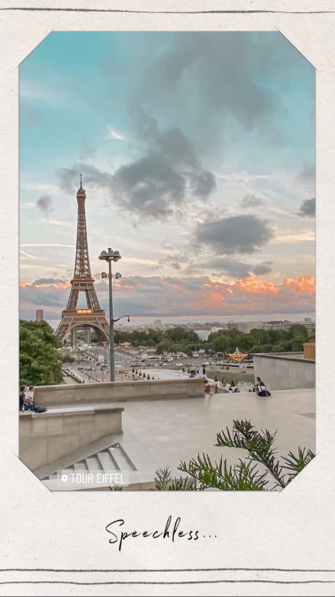 Sunset Eiffel Tower view from Trocadéro