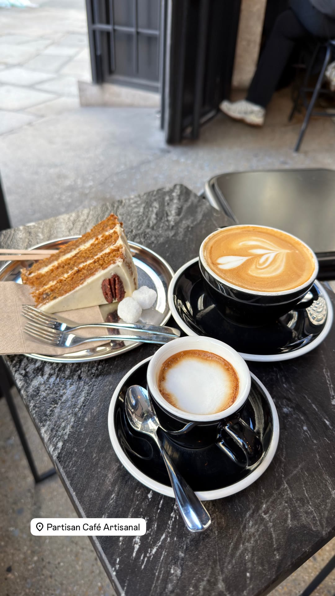 Coffee & carrot cake at Partisan Café Artisanal