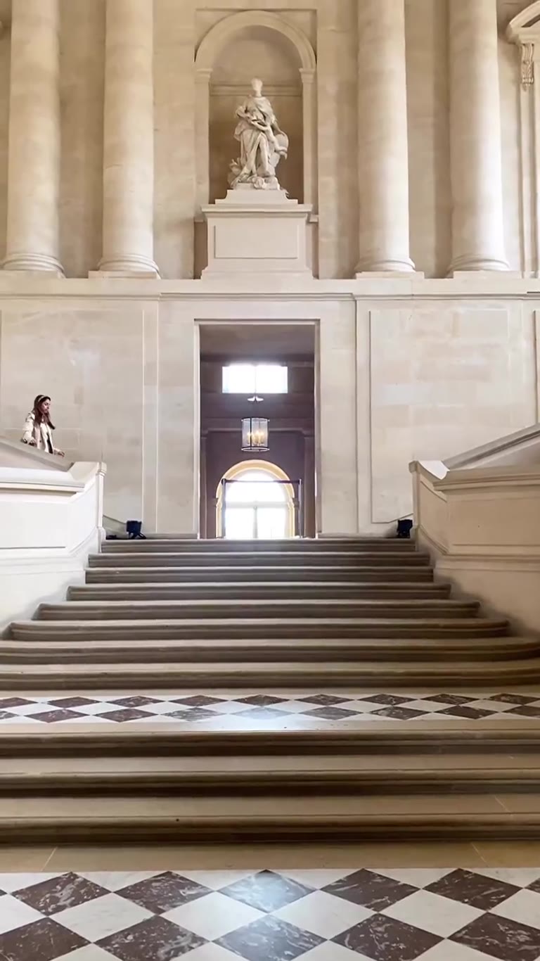 Empty grand staircase at Versailles